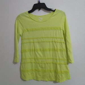 Neon Yellow T-shirt with Floral Design